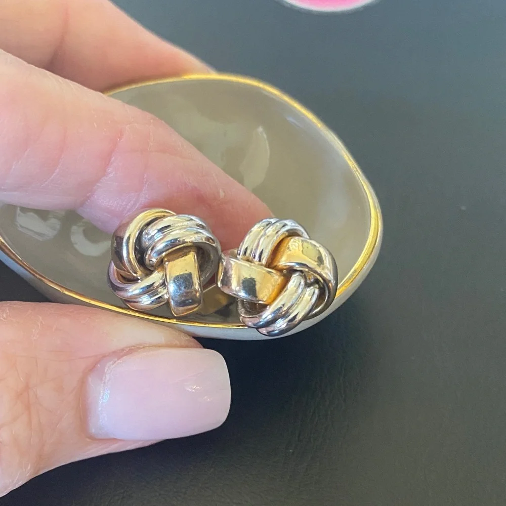 Swank Vintage Gold and Silver Knot Cufflinks